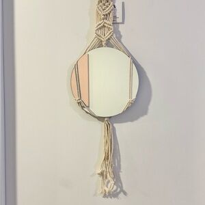 Cream Macrame Wall Mirror